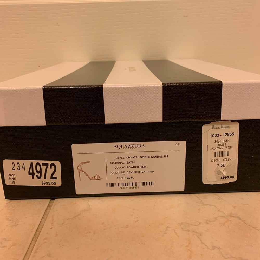 Aquazzura Crystal Spider Sandal Heels Size 37.5 - Picture 5 of 5